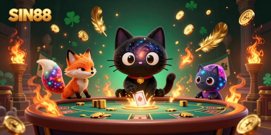 Experience cosmic betting excitement at SIN88 with golden chips and dynamic game elements.