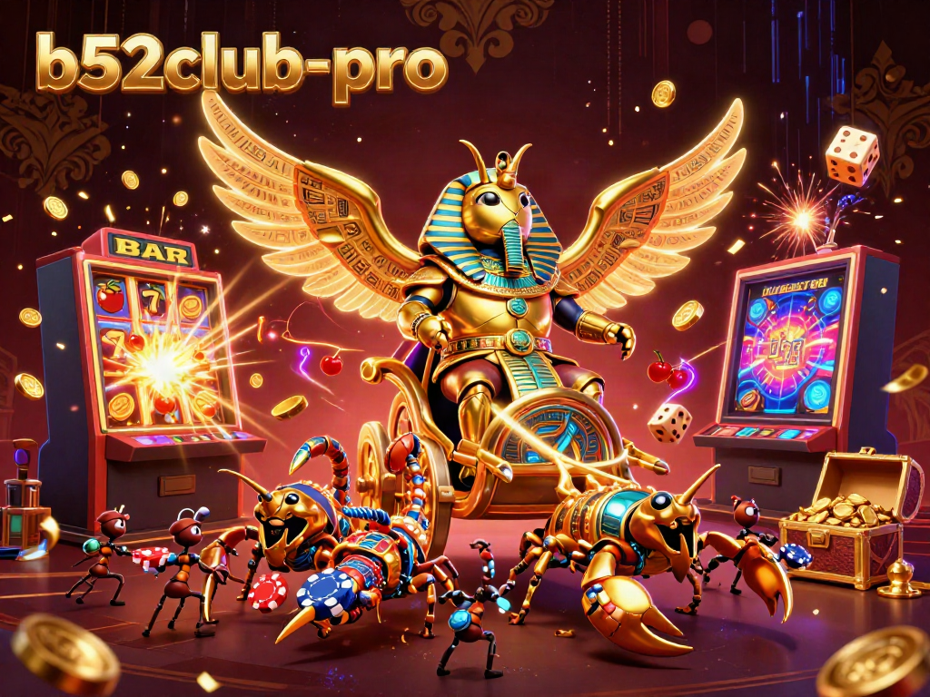 Engage with thrilling adventures at b52club-pro, featuring dynamic casino elements and golden characters.