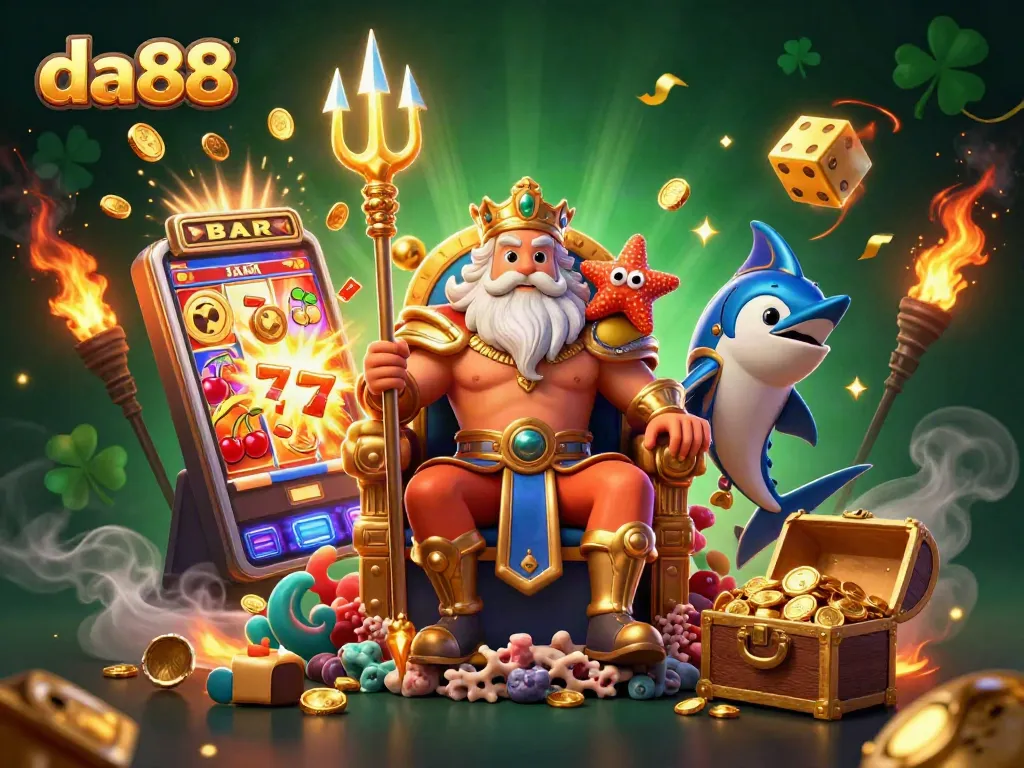 Play exciting games at da88 with a stunning jackpot explosion of coins and vibrant casino elements.