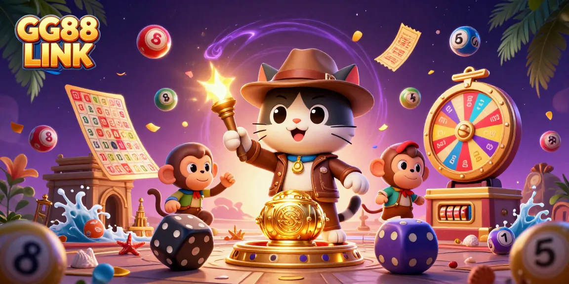 Engage with GG88 LINK and discover vibrant casino elements in a dynamic illustration.