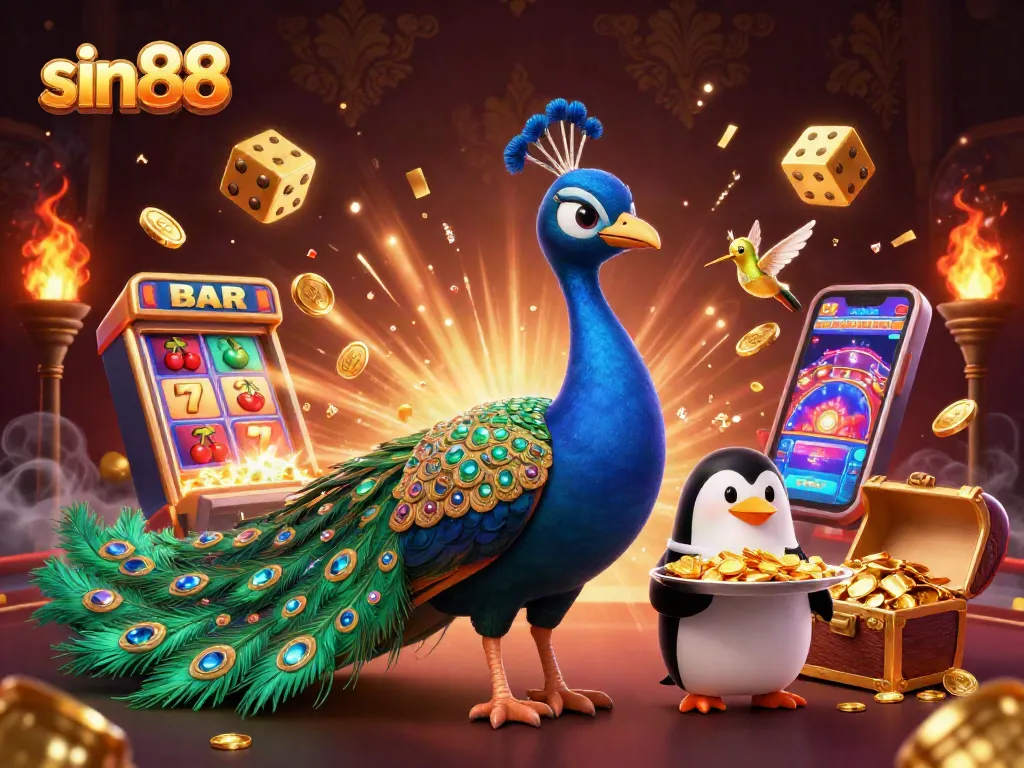 Experience exciting wins at sin88 with the vibrant casino scene filled with jackpots and playful characters.