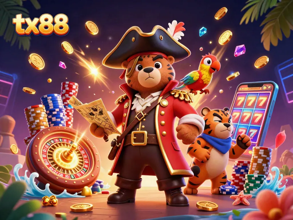 Engage with tx88's thrilling pirate-themed casino adventure featuring dynamic gameplay and vibrant elements.