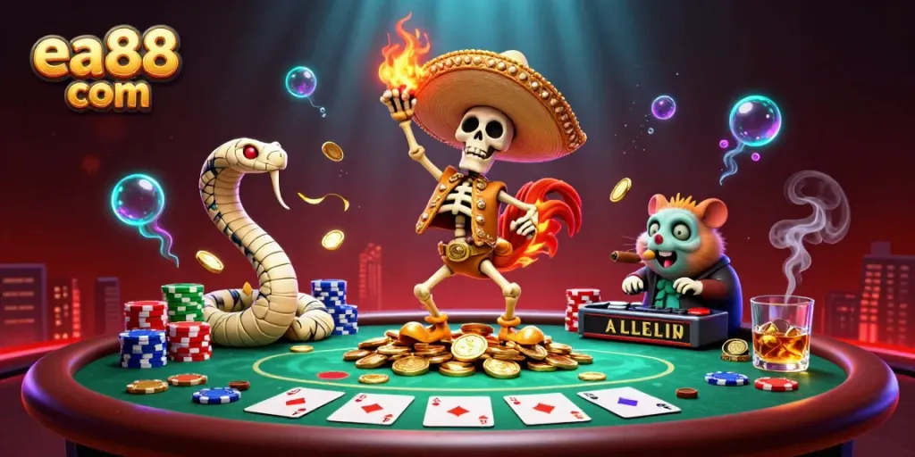 Begin your winning journey with ea88 com in this vibrant casino scene filled with joy and excitement.