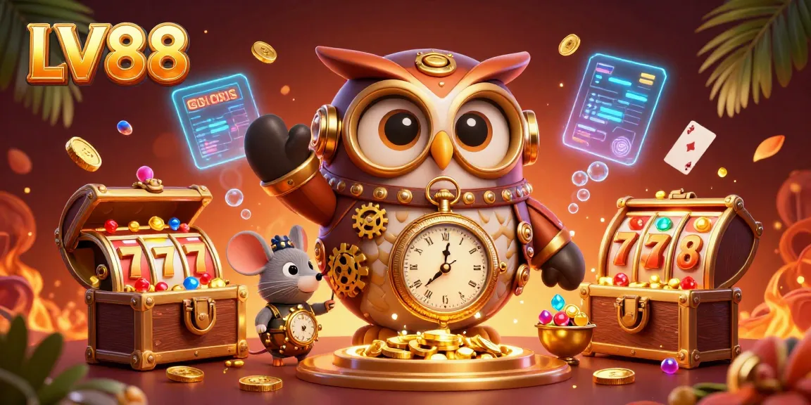 Experience the thrilling LV88 casino adventure with dynamic characters and vivid gaming elements.