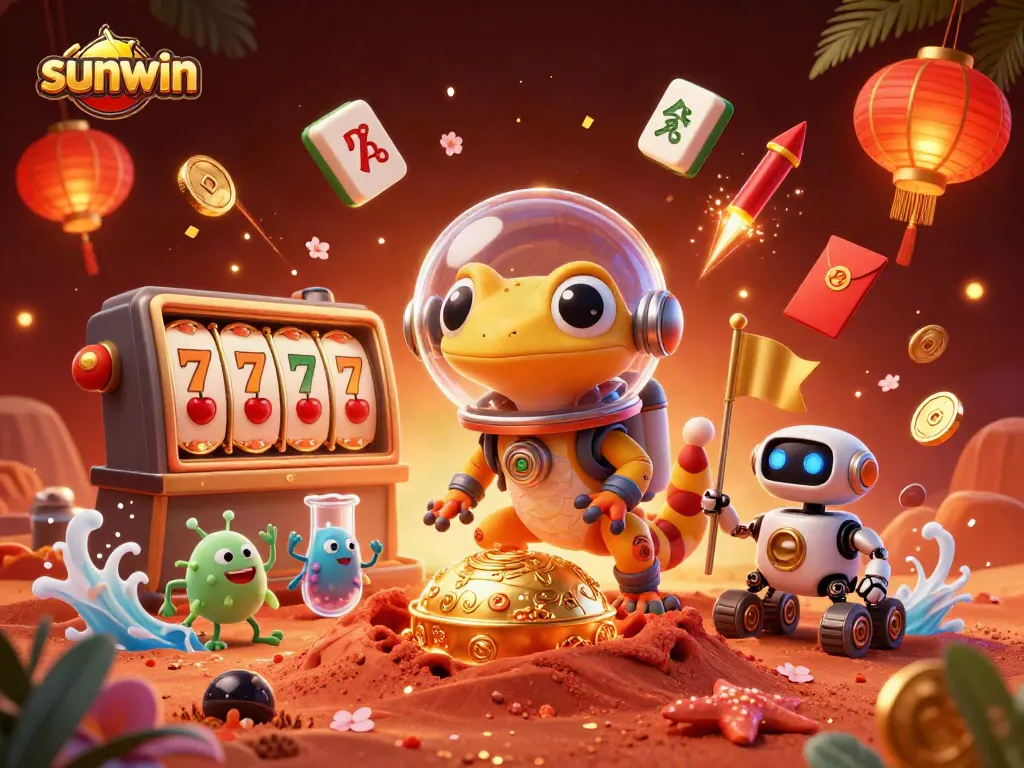 Sunwin players seize joy while spinning slots and discovering treasures at a cosmic casino.