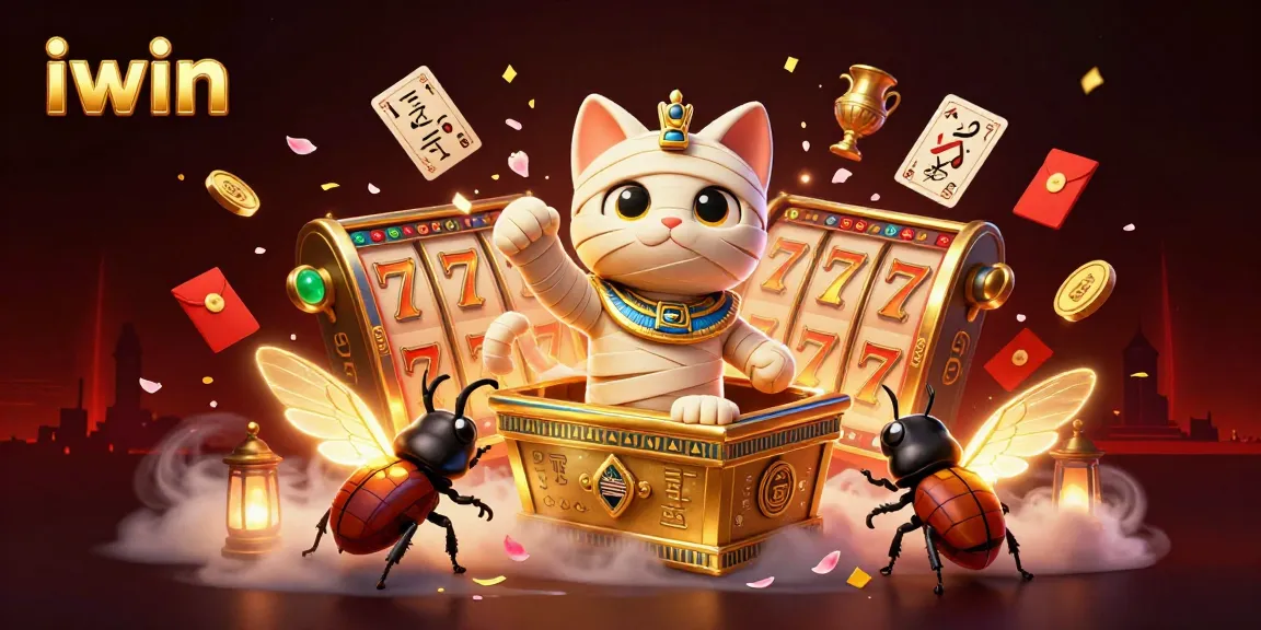 Win big with iwin's vibrant 3D illustration featuring classic slot themes and dynamic casino elements.