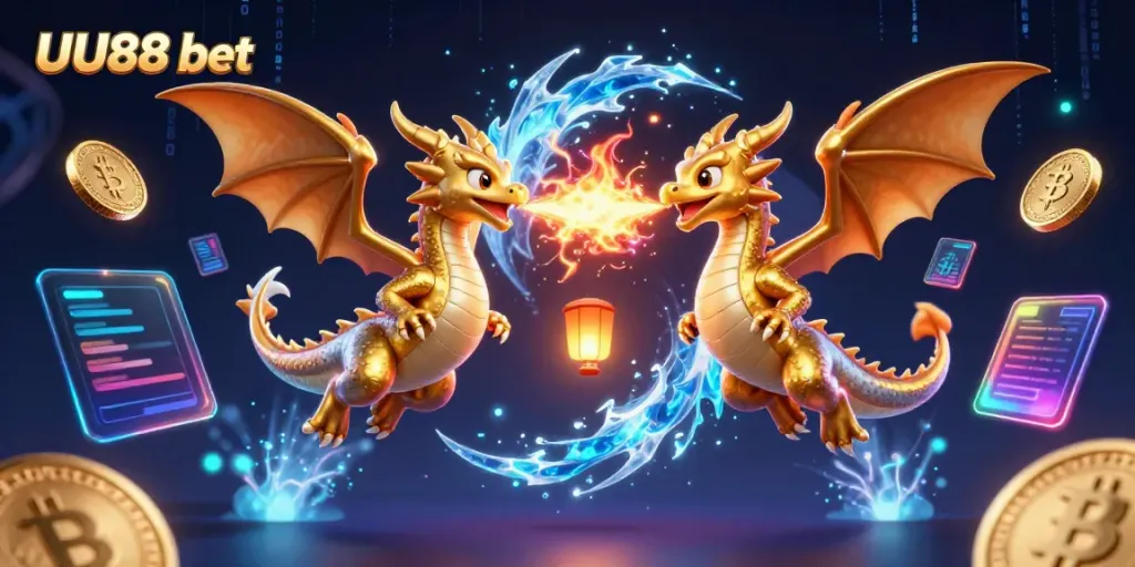 Engage in thrilling gameplay with UU88 bet featuring dynamic dragons and crypto elements.