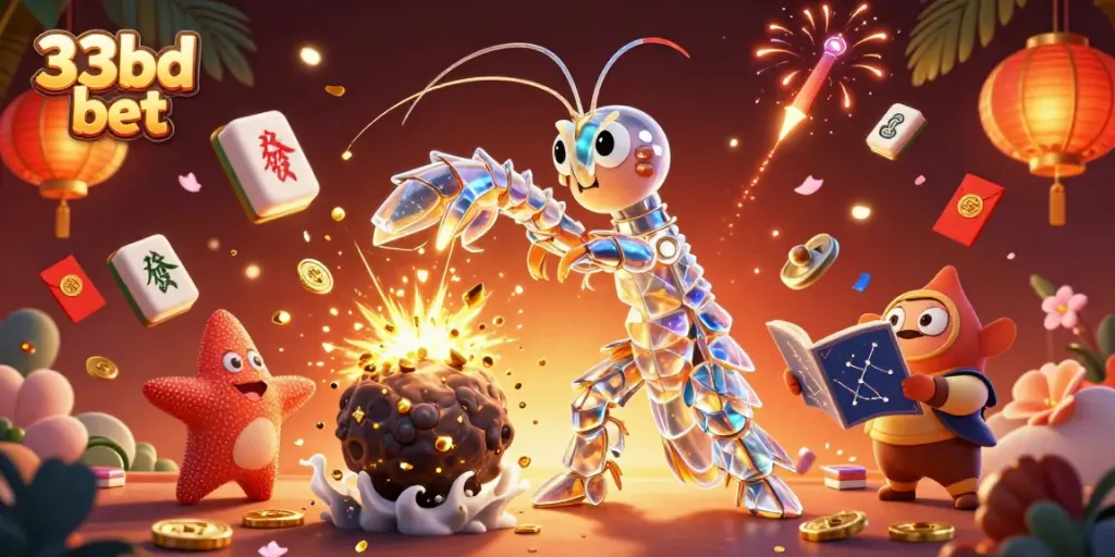 Engage in thrilling gameplay with 33bd bet, featuring vibrant characters and casino elements.