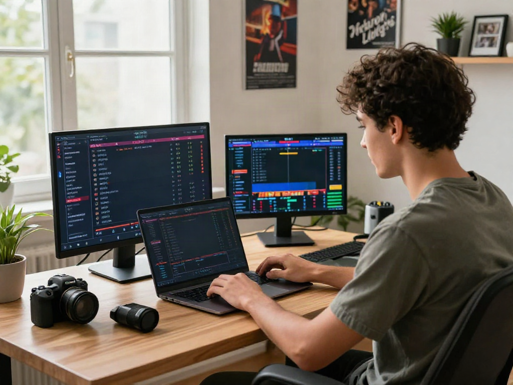 man 88 engaged in exciting online betting in a cozy home office