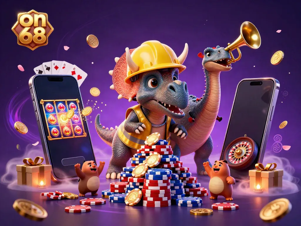 Experience excitement with the triceratops celebrating wins at on 68 casino.
