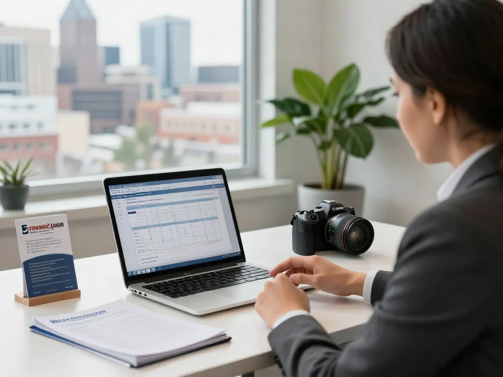 Financial advisor discussing payday loans in Edmonton at a modern office.
