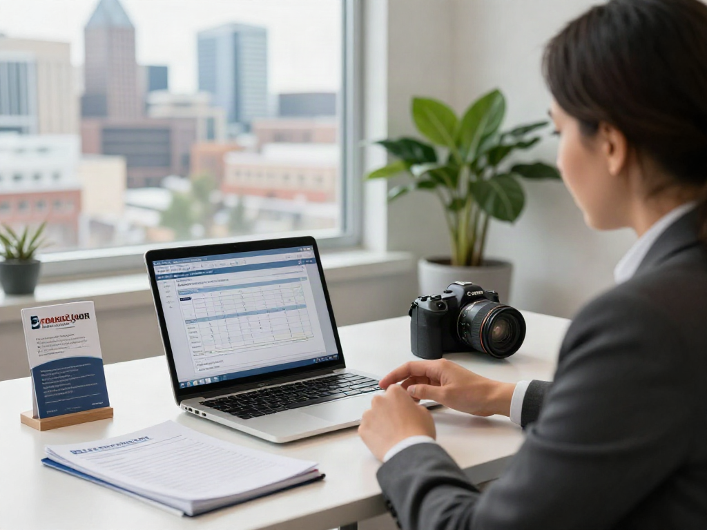 Financial advisor discussing payday loans in Edmonton at a modern office.