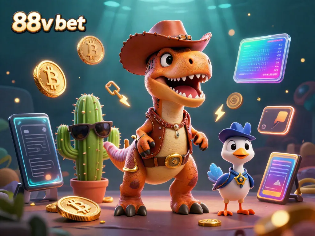 Players explore exciting gaming adventures with 88v bet in a vibrant 3D casino scene.